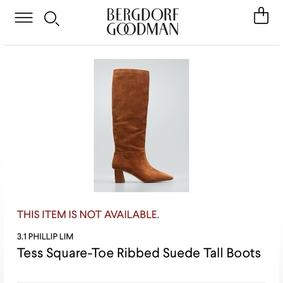 3.1 Phillip Lim Tess Ribbed Suede Tall Boots in Brown Saddle - Picture 2 of 9